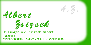 albert zsizsek business card